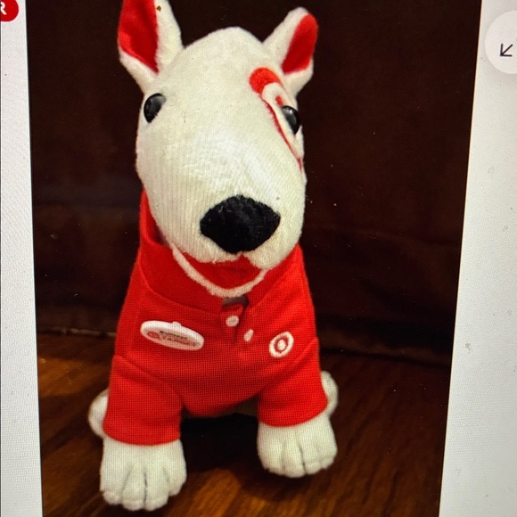 Target Bullseye Dog Plush Toy Red and White Nametag 2008 - Picture 2 of 4